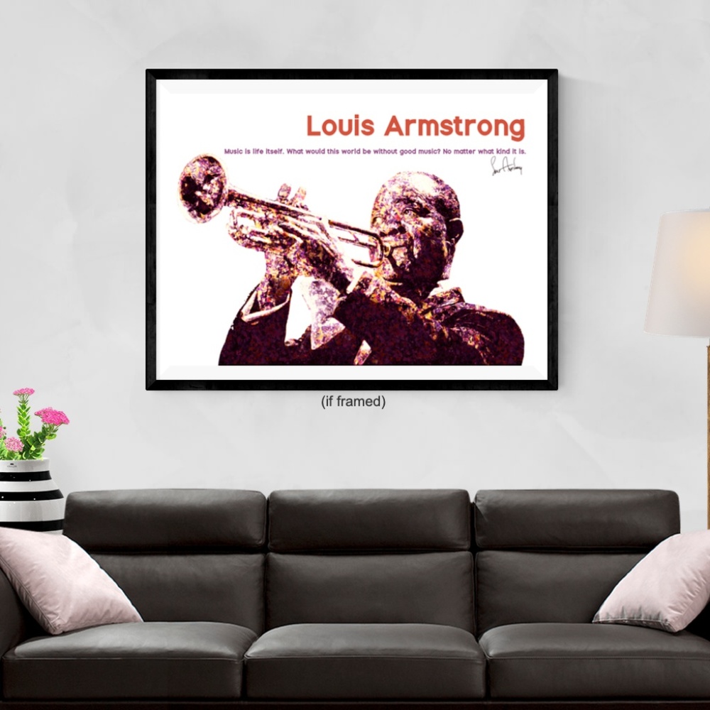 Louis Armstrong Poster Music is Life Quote (24x18)